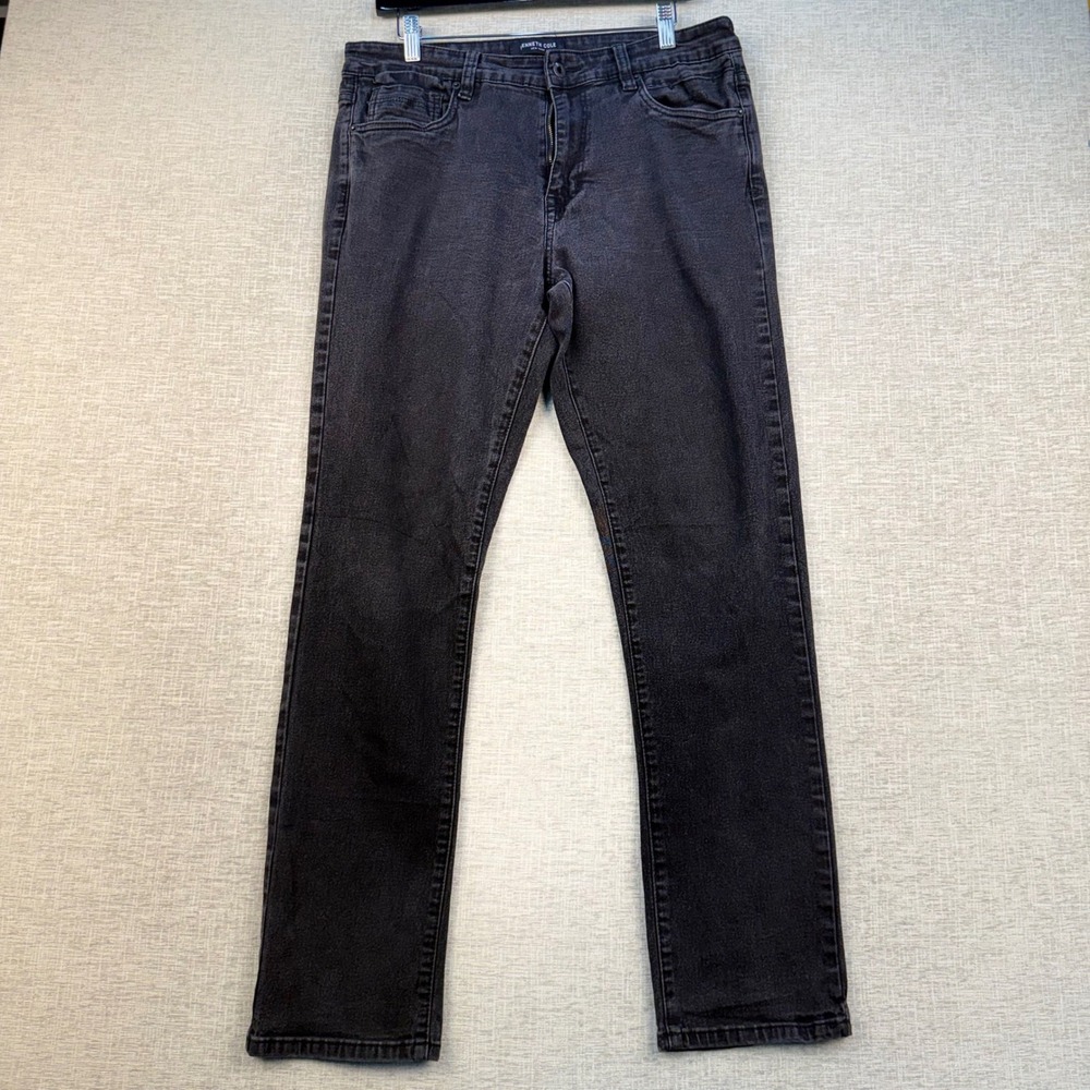 Kenneth Cole New York Mens Athletic Fit Jeans Faded Black 34x32 Stretch Denim